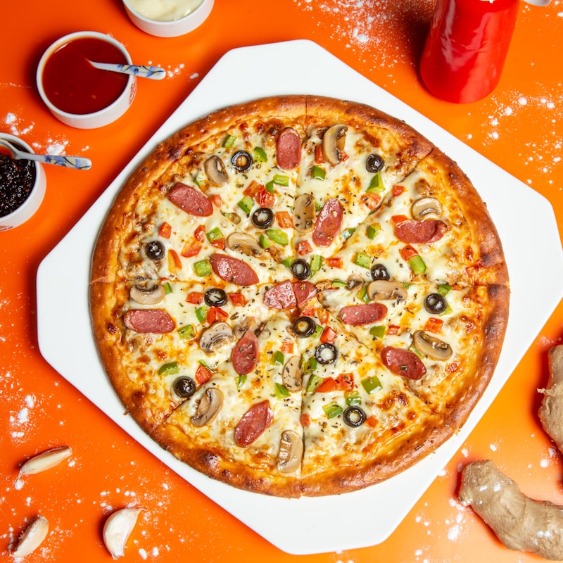 A dramatic wood-fired pizza